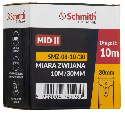 MIARA METRÓWKA ZWIJANA TAŚMA PREMIUM 10m 30mm SCHMITH
