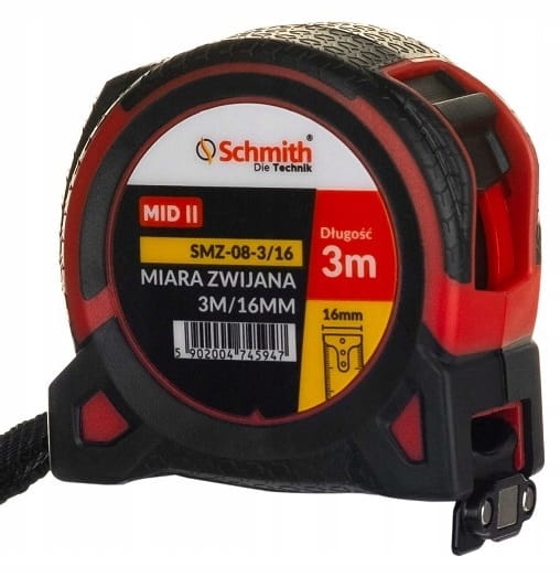 MIARA METRÓWKA ZWIJANA TAŚMA PREMIUM 3m 16mm SCHMITH