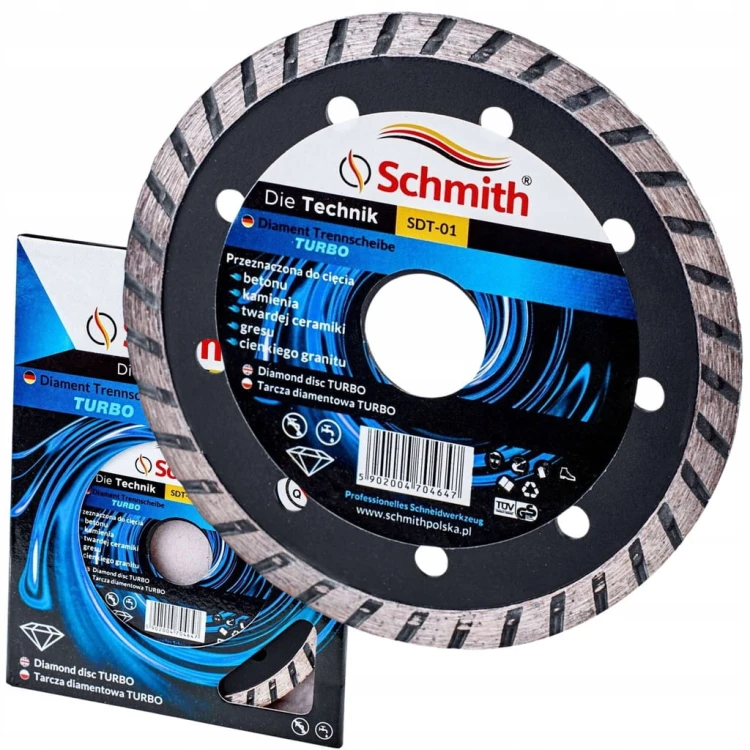 TARCZA DIAMENTOWA 230mm 22,2mm DO GRESU PŁYTEK GLAZURY BETONU TURBO SCHMITH