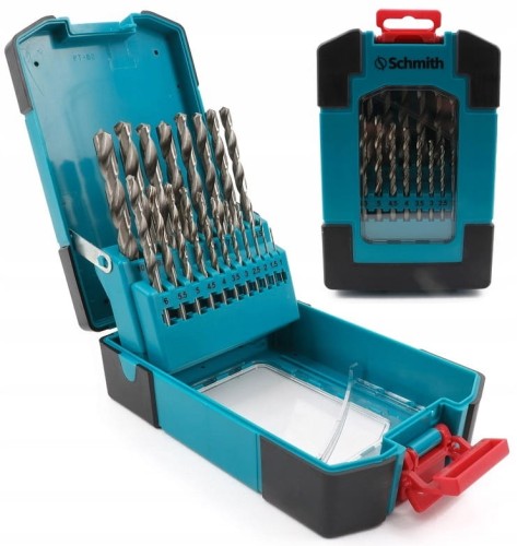 WIERTŁO DO METALU HSS STALI TWORZYW 19szt WIERTŁA 1-10mm ZESTAW SCHMITH