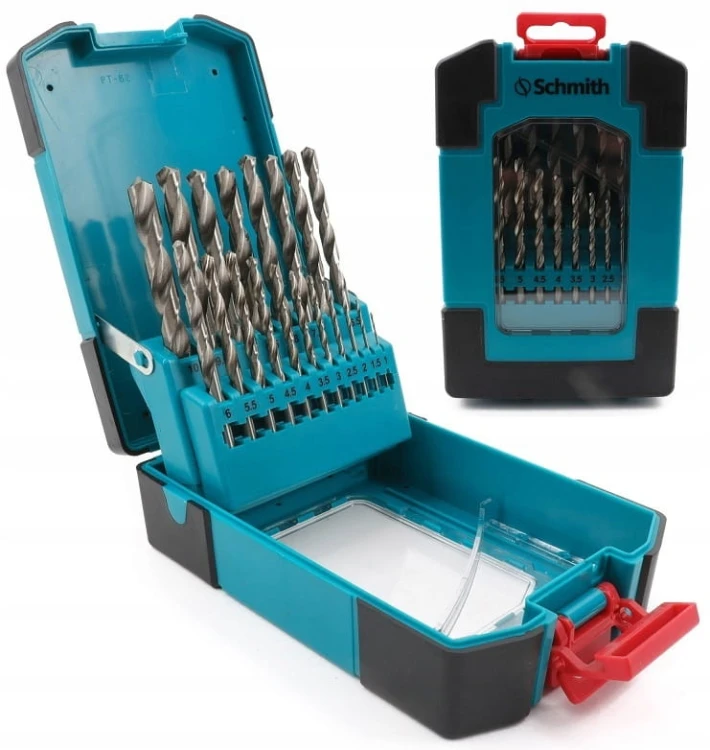 WIERTŁO DO METALU HSS STALI TWORZYW 19szt WIERTŁA 1-10mm ZESTAW SCHMITH