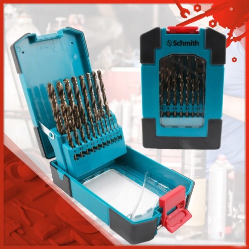 WIERTŁO KOBALTOWE DO METALU STALI ŻELIWA 19szt WIERTŁA 1-10mm SCHMITH