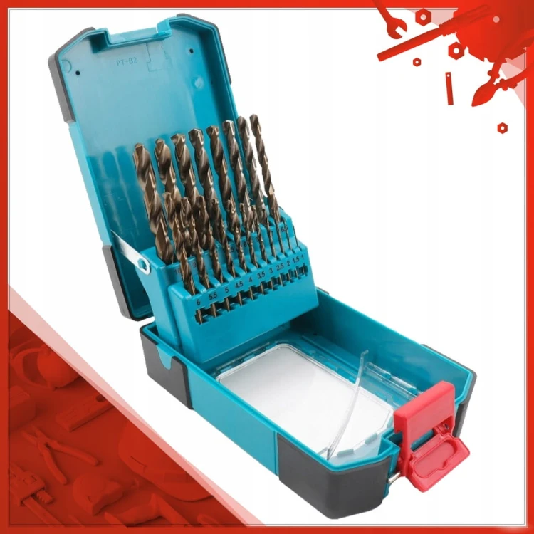 WIERTŁO KOBALTOWE DO METALU STALI ŻELIWA 19szt WIERTŁA 1-10mm SCHMITH