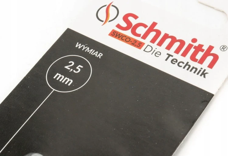 SCHMITH WIERTŁO DO METALU KOBALTOWE 2,5mm 2szt ZESTAW DO STALI ŻELIWA