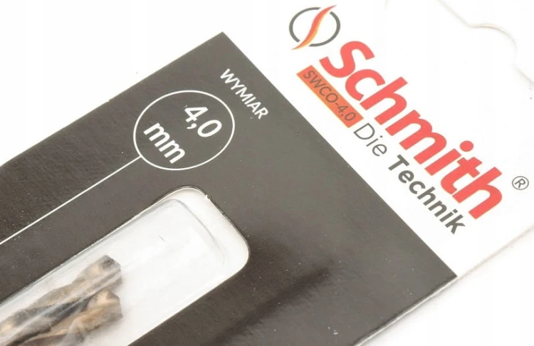 SCHMITH WIERTŁO DO METALU KOBALTOWE 4mm 2szt ZESTAW DO STALI ŻELIWA METALU