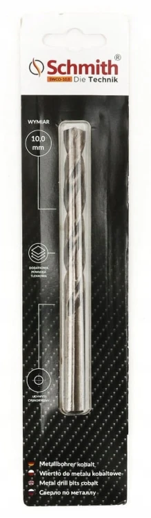 SCHMITH WIERTŁO DO METALU KOBALTOWE 10mm DO STALI ŻELIWA METALU