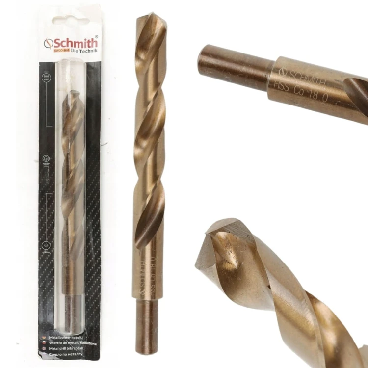 WIERTŁO DO METALU KOBALTOWE 18mm HSS-Co DO STALI ŻELIWA MOCNE SCHMITH