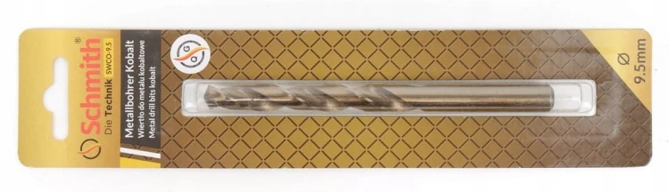 WIERTŁO DO METALU KOBALTOWE 9,5mm HSS-Co DO STALI ŻELIWA MOCNE SCHMITH