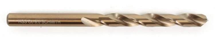 WIERTŁO DO METALU KOBALTOWE 8mm HSS-Co DO STALI ŻELIWA METALU MOCNE SCHMITH