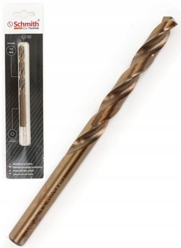 WIERTŁO DO METALU KOBALTOWE 7,5mm HSS-Co DO STALI ŻELIWA MOCNE SCHMITH
