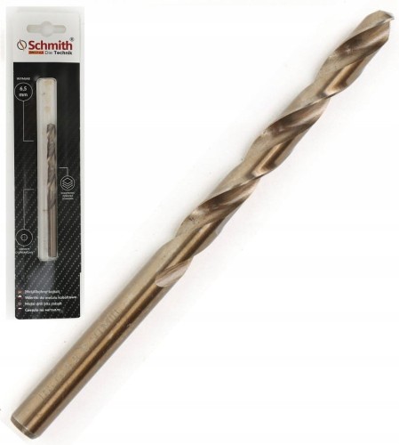 WIERTŁO DO METALU KOBALTOWE 6,5mm HSS-Co DO STALI ŻELIWA MOCNE SCHMITH