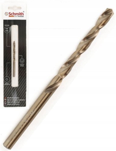 WIERTŁO DO METALU KOBALTOWE 4,5mm HSS-Co DO STALI ŻELIWA MOCNE SCHMITH