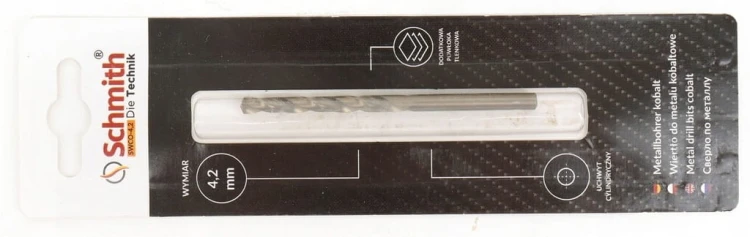 WIERTŁO DO METALU KOBALTOWE 4,2mm HSS-Co DO STALI ŻELIWA MOCNE SCHMITH