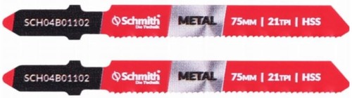 BRZESZCZOT NOŻYKI DO WYRZYNARKI 75mm DO METALU 21TPI ZESTAW 2szt. SCHMITH