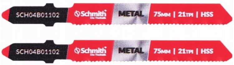 BRZESZCZOT NOŻYKI DO WYRZYNARKI 75mm DO METALU 21TPI ZESTAW 2szt. SCHMITH