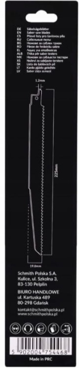 BRZESZCZOT DO PIŁY SZABLASTEJ HCS 225mm DO DREWNA 6TPI ZESTAW 2szt SCHMITH