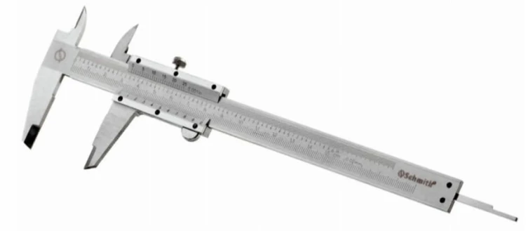 SUWMIARKA METALOWA ANALOGOWA NONIUSZKOWA 0-150mm DOKŁADNA 0,02 ETUI SCHMITH