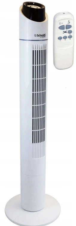 WENTYLATOR WIATRAK KOLUMNOWY Z PILOTEM 45W OSCYLACJA BIAŁY LED SCHMITH