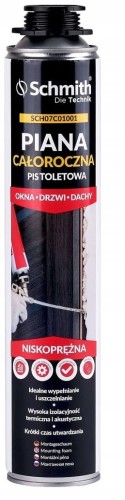 PIANKA MONTAŻOWA PISTOLETOWA CAŁOROCZNA 750ml NISKOPRĘŻNA PIANA SCHMITH