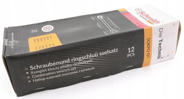 KLUCZE PŁASKO-OCZKOWE 7mm-19mm ZESTAW 12 SZT W ETUI SCHMITH