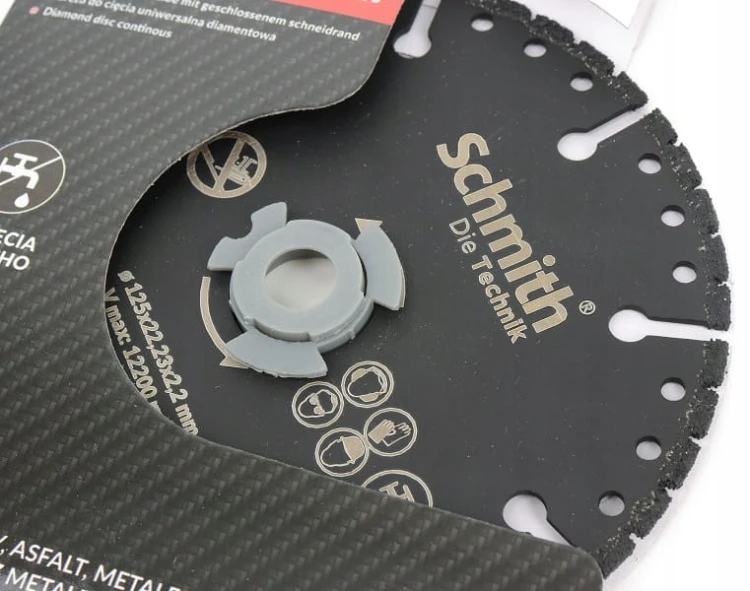 TARCZA DIAMETOWA UNIWERSALNA 125mm SEGMENTOWA DO GRESU CEGŁY METALU SCHMITH