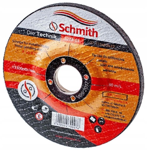 TARCZA DO SZLIFOWANIA METALU 230x6,8 SCHMITH