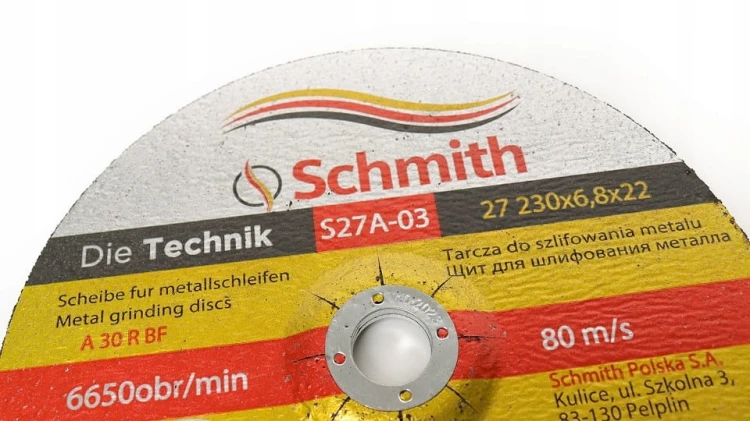 TARCZA DO SZLIFOWANIA METALU 230x6,8 SCHMITH