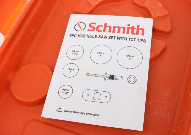 OTWORNICA DO DREWNA PŁYT G/K ZESTAW OTWORNIC 5szt Z ADAPTEREM SCHMITH