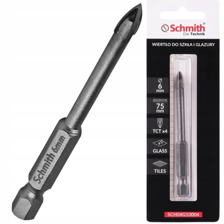 WIERTŁO DO SZKŁA GRESU CERAMIKI GLAZURY 6mm HEX OTWORNICA SCHMITH