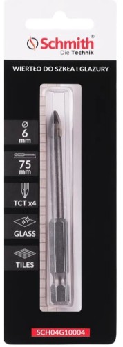 WIERTŁO DO SZKŁA GRESU CERAMIKI GLAZURY 6mm HEX OTWORNICA SCHMITH