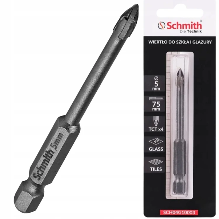 WIERTŁO DO SZKŁA GRESU CERAMIKI GLAZURY 5mm HEX OTWORNICA SCHMITH