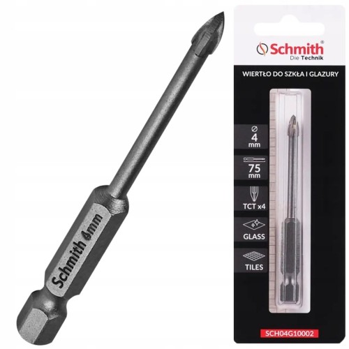 WIERTŁO DO SZKŁA GRESU CERAMIKI GLAZURY 4mm HEX OTWORNICA SCHMITH