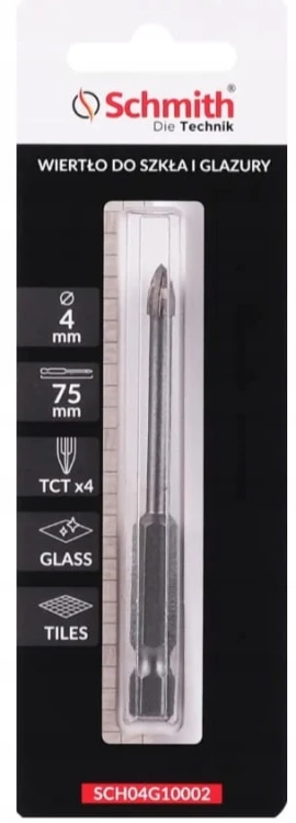 WIERTŁO DO SZKŁA GRESU CERAMIKI GLAZURY 4mm HEX OTWORNICA SCHMITH