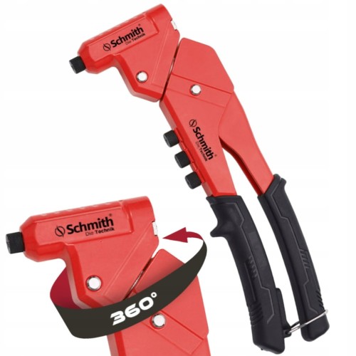 NITOWNICA RĘCZNA 2,4 - 4,8 280mm DO NITÓW OBROTOWA GŁOWICA 360st SCHMITH