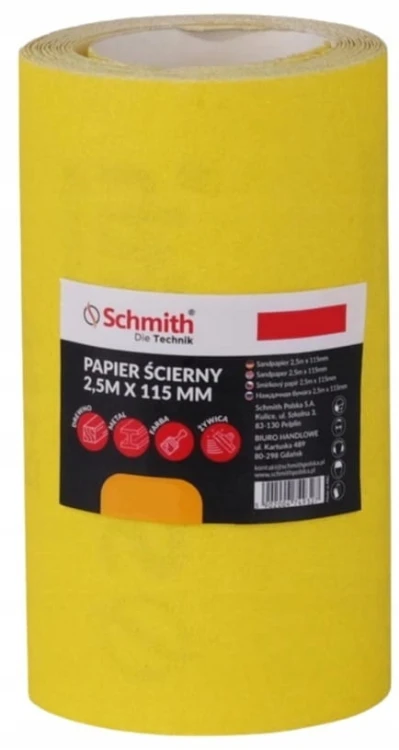 PAPIER ŚCIERNY PŁÓTNO ŚCIERNE ROLKA P60 2,5m 115mm SCHMITH