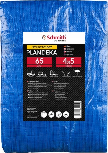 PLANDEKA 4x5 NIEBIESKA WZMACNIANA PLANDEKI Z OCZKAMI PŁACHTA SCHMITH