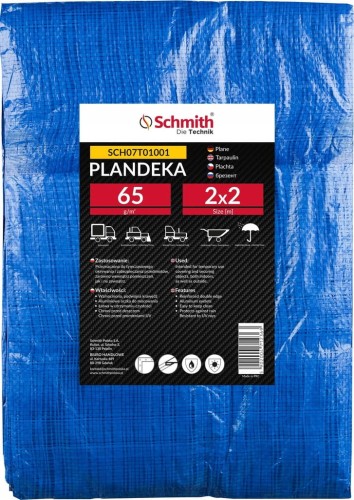 PLANDEKA 2x2 NIEBIESKA WZMACNIANA PLANDEKI Z OCZKAMI PŁACHTA SCHMITH