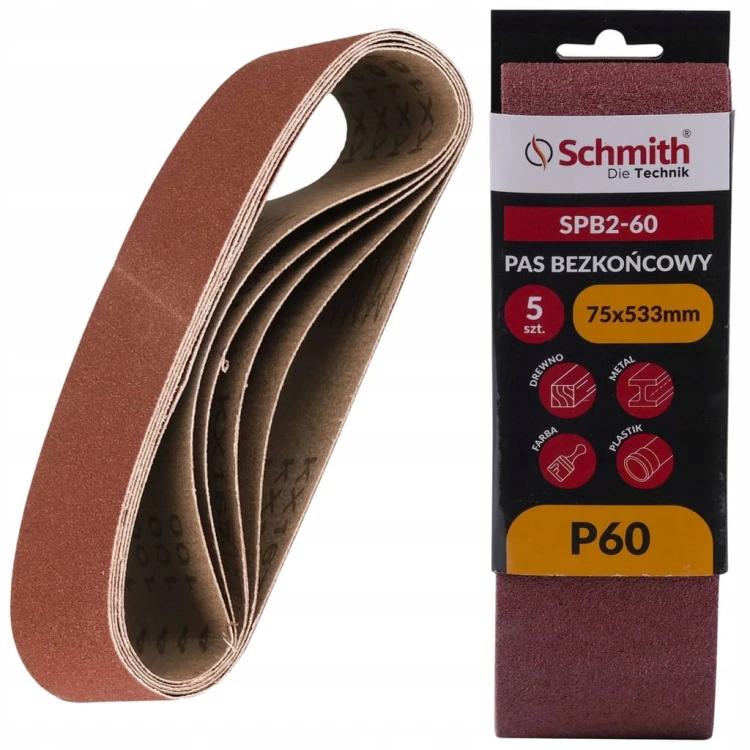 PAS BEZKOŃCOWY TAŚMA PAPIER ŚCIERNY P60 75x533mm 5szt. SCHMITH