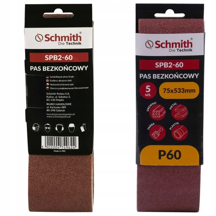 PAS BEZKOŃCOWY TAŚMA PAPIER ŚCIERNY P60 75x533mm 5szt. SCHMITH