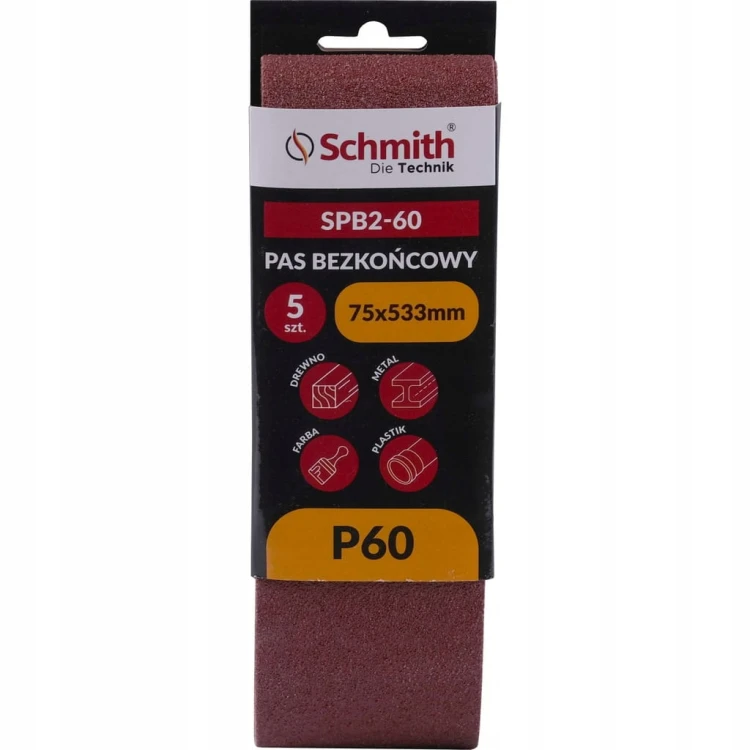 PAS BEZKOŃCOWY TAŚMA PAPIER ŚCIERNY P60 75x533mm 5szt. SCHMITH