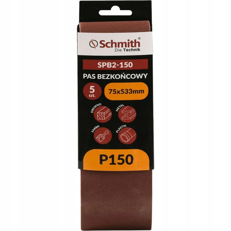 PAS BEZKOŃCOWY TAŚMA PAPIER ŚCIERNY P150 75x533mm 5szt. SCHMITH