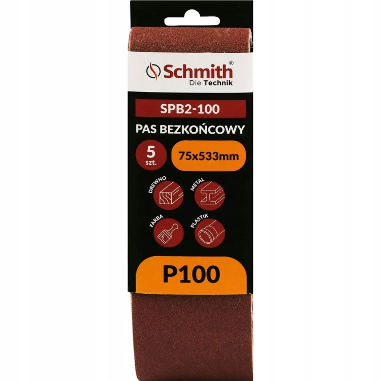 PAS BEZKOŃCOWY TAŚMA PAPIER ŚCIERNY P100 75x533mm 5szt. SCHMITH