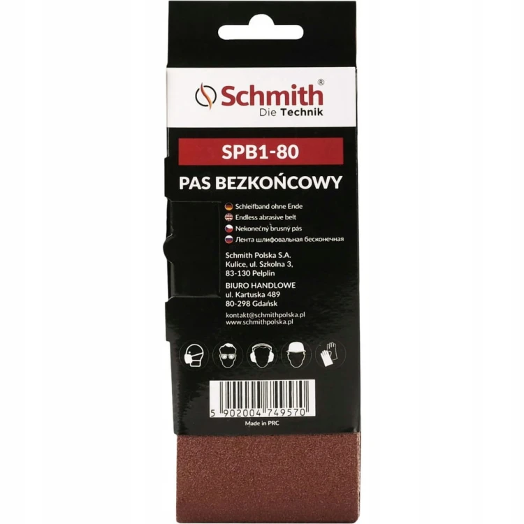 PAS BEZKOŃCOWY TAŚMA PAPIER ŚCIERNY P80 75x457mm 5szt. SCHMITH
