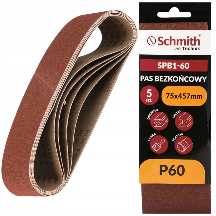 PAS BEZKOŃCOWY TAŚMA PAPIER ŚCIERNY P60 75x457mm 5szt. SCHMITH