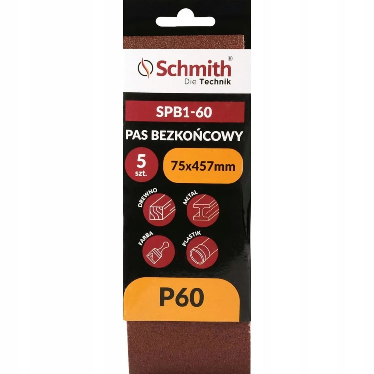 PAS BEZKOŃCOWY TAŚMA PAPIER ŚCIERNY P60 75x457mm 5szt. SCHMITH