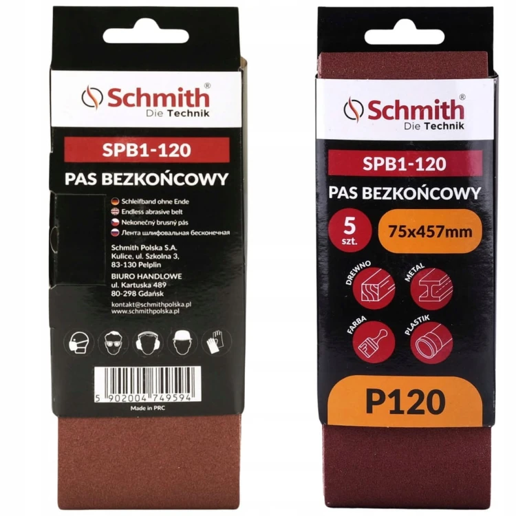 PAS BEZKOŃCOWY TAŚMA PAPIER ŚCIERNY P120 75x457mm 5szt. SCHMITH