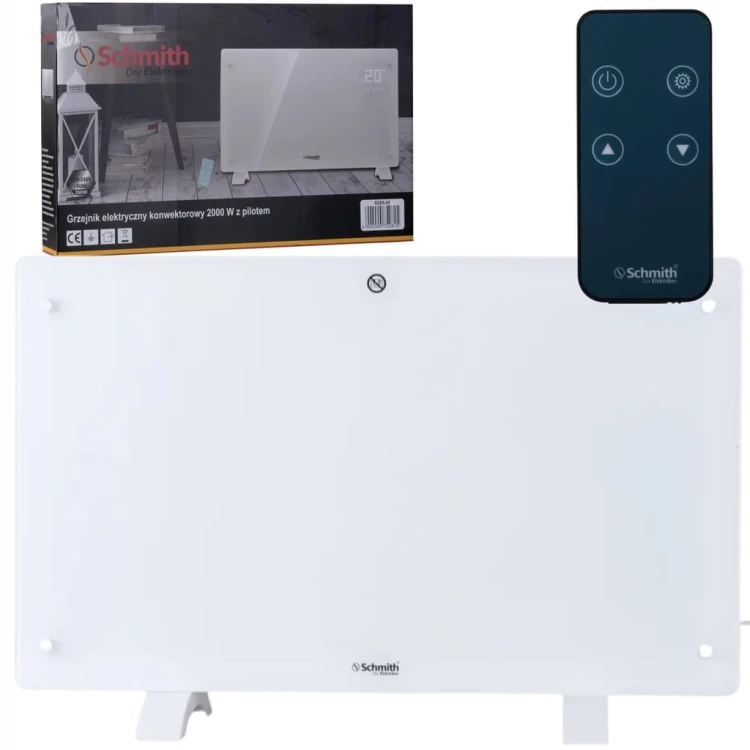 GRZEJNIK ELEKTRYCZNY KONWEKTOROWY TERMOSTAT 2000W SZKLANY PANEL SCHMITH
