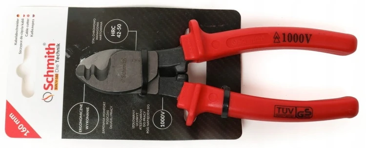 SZCZYPCE TNĄCE DO CIĘCIA KABLI 160mm IZOLOWANE DO 1000V TUV SCHMITH