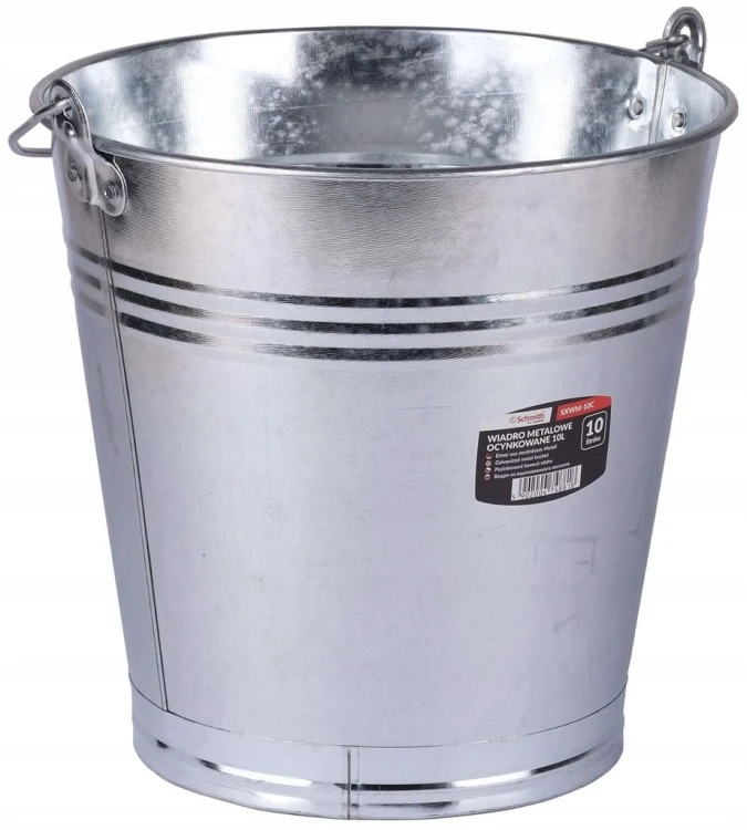 WIADRO METALOWE BUDOWLANE OGRODOWE OCYNKOWANE 10L Z UCHWYTEM SCHMITH