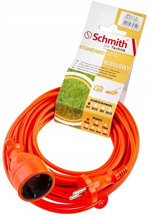 PRZEDŁUŻACZ OGRODOWY BUDOWLANY 30m 2x1mm SCHMITH